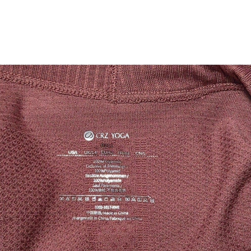CRZ YOGA Womens Seamless Long Sleeve Training Shirt Thumbholes Mauve Large L - Picture 3 of 7
